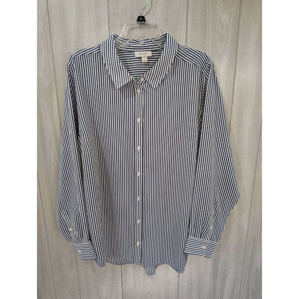 ON 34th Striped Long Sleeve Dress Shirt Size 2x Preppy Business Casual Church